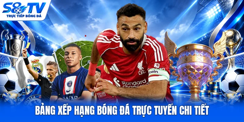 Bảng xếp hạng bóng đá trực tuyến chi tiết